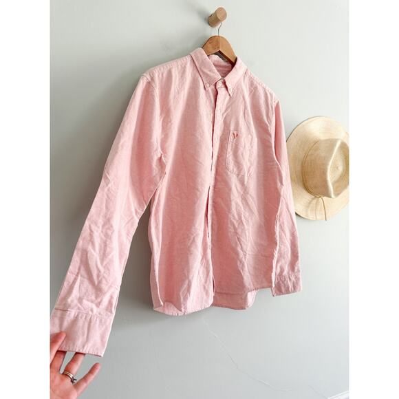 American Eagle | Classic Fit Oxford Button Down Shirt in  Coral Pink | Sz M - Picture 2 of 7